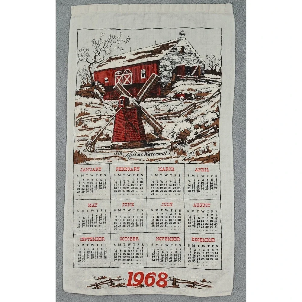 Vintage 1968 Linen Calander Mill‎ At Wathermill 26.5in X 15 in